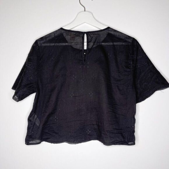 MICHAEL KORS Eyelet Crop Black Top  - Picture 6 of 8